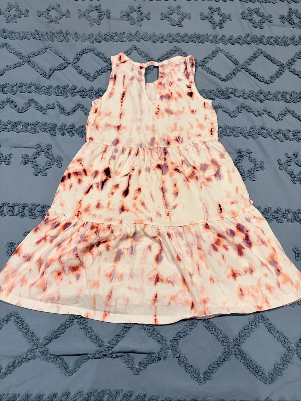 Old Navy Girls' Pink and Purple Tie-Dye Tiered Sundress